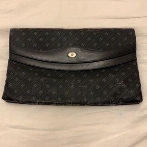 Gucci vintage black canvas clutch
